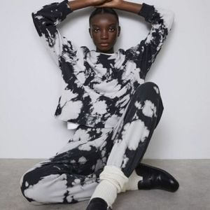 Zara Gray Tie Dye Jogger Women's Pants Sz M